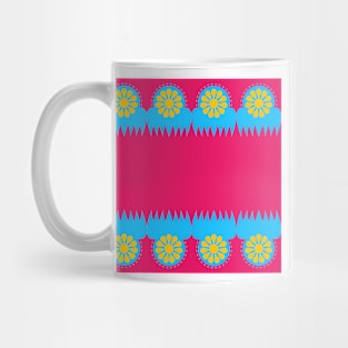 Ornamental geometric design in pink and blue background  template vector illustration Mug